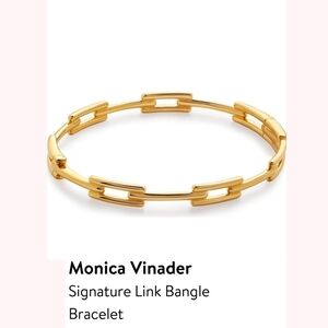 Monica Vinader Gold Signature Link Bangle Bracelet